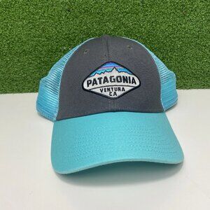 Patagonia Ventura CA Gray Blue Adult Size Trucker Snap Back Baseball Hat Cap
